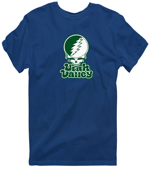 Utah Valley Stealie Premium Unisex T-Shirt — Design: Utah Valley University — Navy