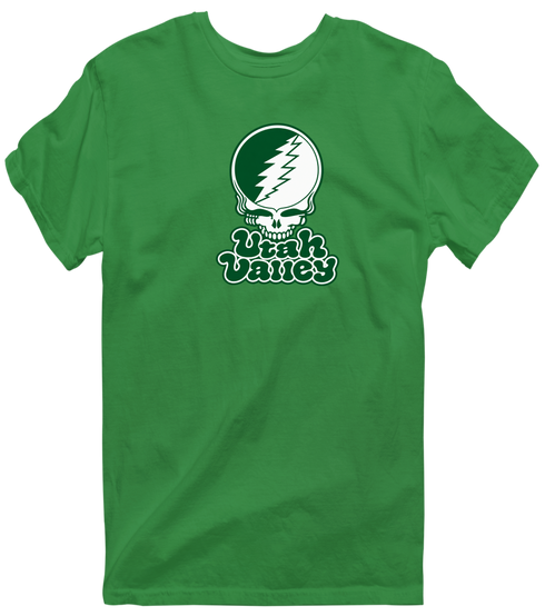 Utah Valley Stealie Premium Unisex T-Shirt — Design: Utah Valley University — Irish Green