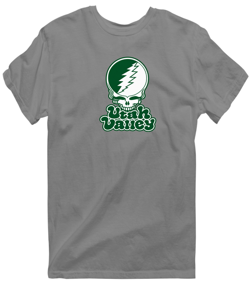 Utah Valley Stealie Premium Unisex T-Shirt — Design: Utah Valley University — Dark Heather