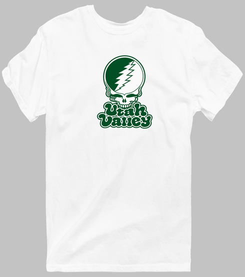Utah Valley Stealie Premium Unisex T-Shirt — Design: Utah Valley University — White
