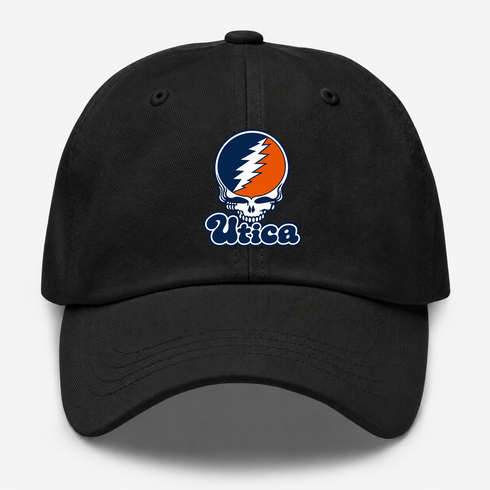 Utica Stealie Premium Unisex Dad Hat — Design: Utica College — Black