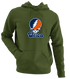Utica Stealie Premium Unisex Hoodie — Design: Utica College — Military Green