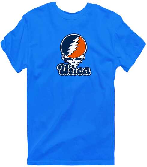 Utica Stealie Premium Unisex T-Shirt — Design: Utica College — Royal