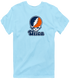 Utica Stealie Premium Unisex T-Shirt — Design: Utica College — Light Blue