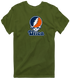 Utica Stealie Premium Unisex T-Shirt — Design: Utica College — Military Green