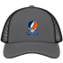 Utica Stealie Premium Unisex Trucker Cap — Design: Utica College — Charcoal/Black
