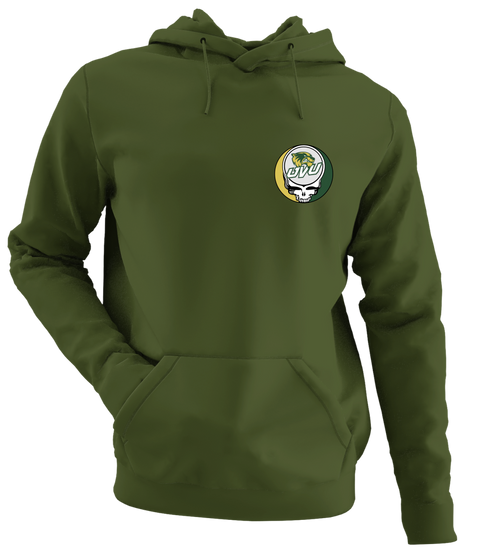 Utah Valley - Premium Grateful Dead Left Chest Hoodie - Military Green - 7