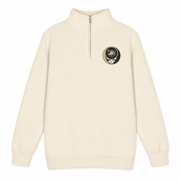 West Point University - Premium Grateful Dead Quarter-Zip Pullover - Sand - 1