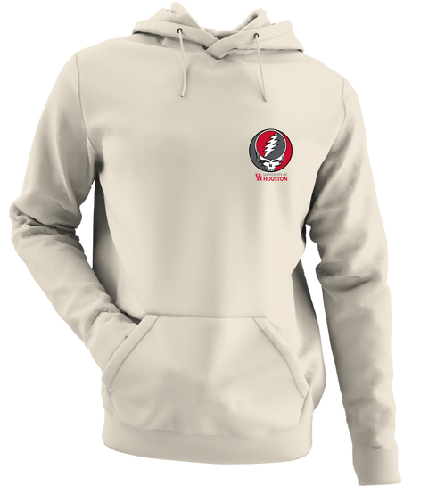 University of Houston - Premium Grateful Dead Left Chest Hoodie - Sand - 3