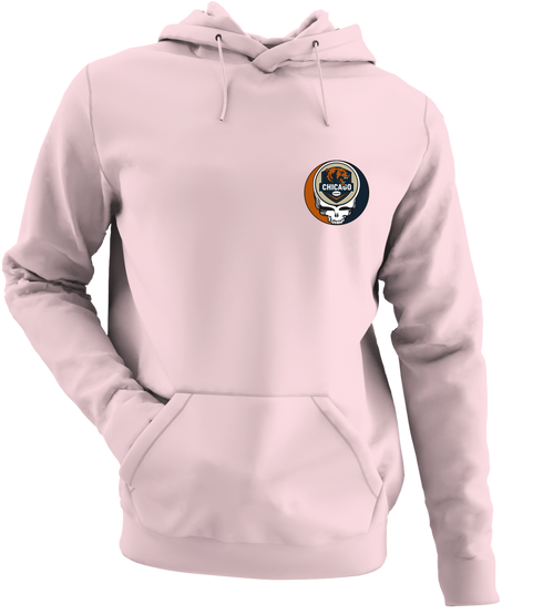 Chicago Football - Premium Grateful Dead Left Chest Hoodie - Light Pink - 4