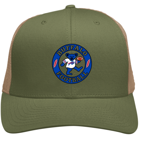 Buffalo Football Dancing Bear Stealie Grateful Dead Trucker Cap - Moss | Khaki