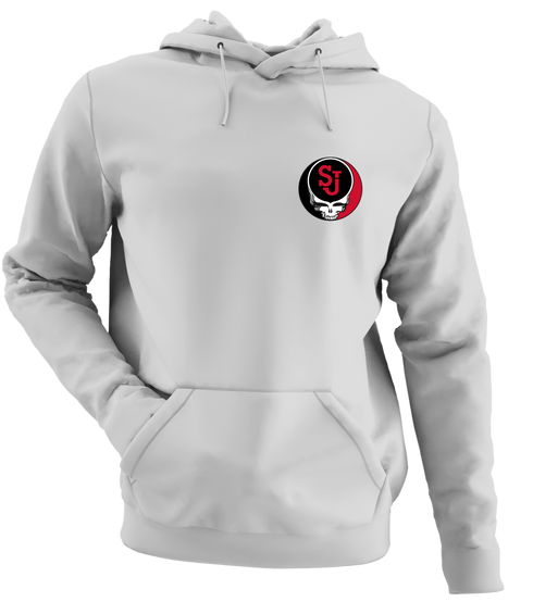 St John's University - Premium Grateful Dead Left Chest Hoodie - Sport Grey