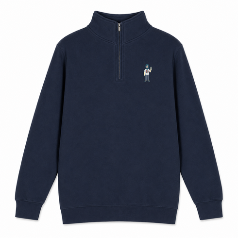 Peace Lovin' Jerry - Life is dead.® - Premium Grateful Dead Quarter-Zip Pullover - Navy - 3