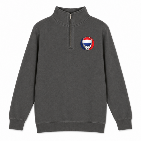 Netherlands FIFA World Cup - Premium Grateful Dead Quarter-Zip Pullover - Charcoal - 5