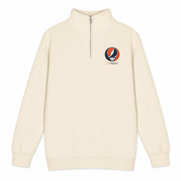 University of Virginia - Premium Grateful Dead Quarter-Zip Pullover - Sand - 1