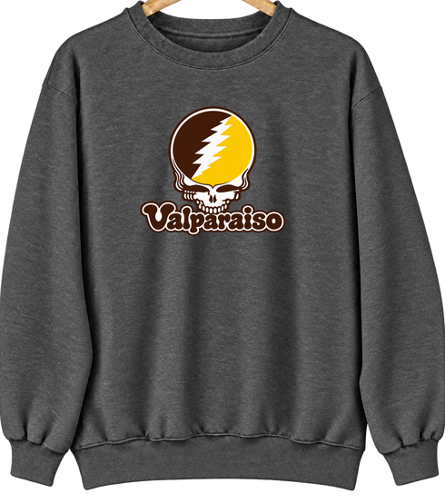 Valparaiso Stealie Premium Unisex Crewneck — Design: Valparaiso University — Dark Heather