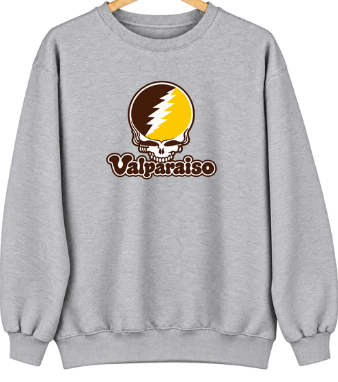 Valparaiso Stealie Premium Unisex Crewneck — Design: Valparaiso University — Sport Grey