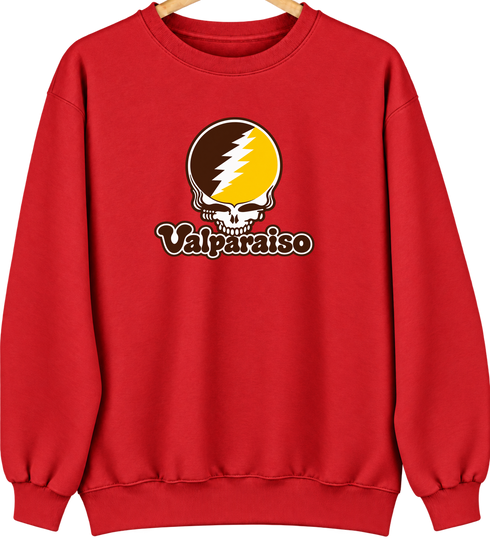 Valparaiso Stealie Premium Unisex Crewneck — Design: Valparaiso University — Red