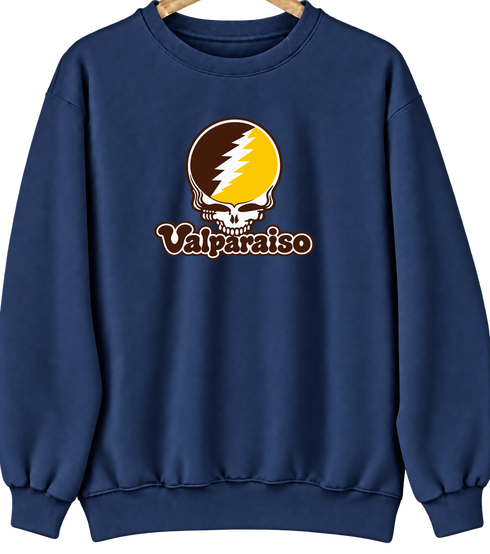 Valparaiso Stealie Premium Unisex Crewneck — Design: Valparaiso University — Navy