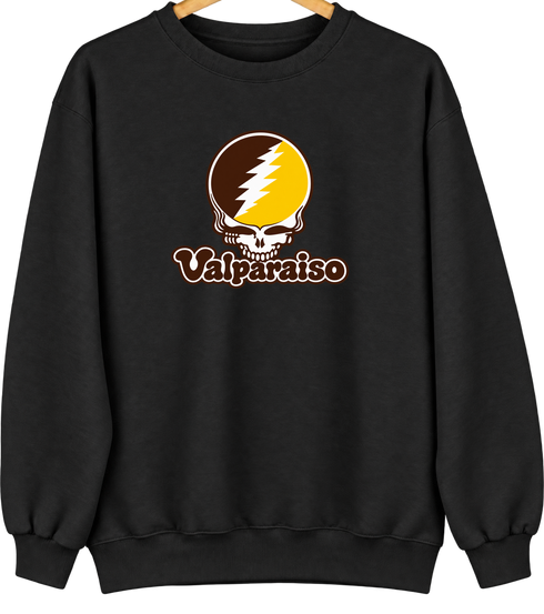 Valparaiso Stealie Premium Unisex Crewneck — Design: Valparaiso University — Black