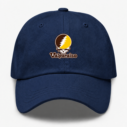 Valparaiso Stealie Premium Unisex Dad Hat — Design: Valparaiso University — Navy