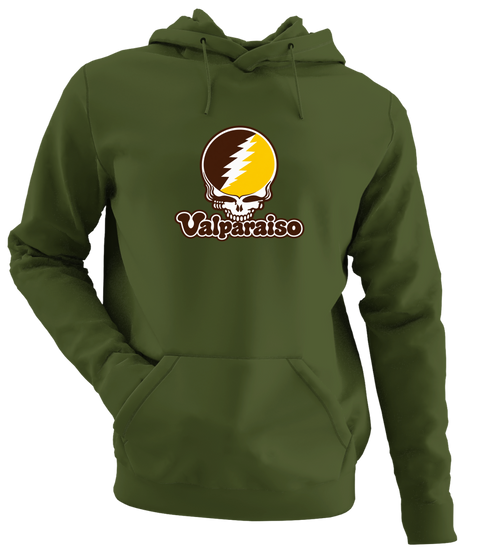 Valparaiso Stealie Premium Unisex Hoodie — Design: Valparaiso University — Military Green