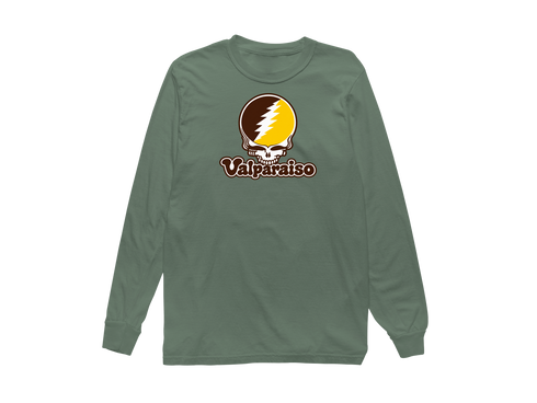 Valparaiso Stealie Premium Unisex Long-Sleeve — Design: Valparaiso University — Light Green