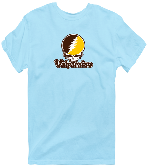 Valparaiso Stealie Premium Unisex T-Shirt — Design: Valparaiso University — Light Blue