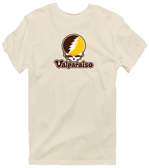 Valparaiso Stealie Premium Unisex T-Shirt — Design: Valparaiso University — Sand