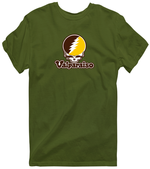 Valparaiso Stealie Premium Unisex T-Shirt — Design: Valparaiso University — Military Green