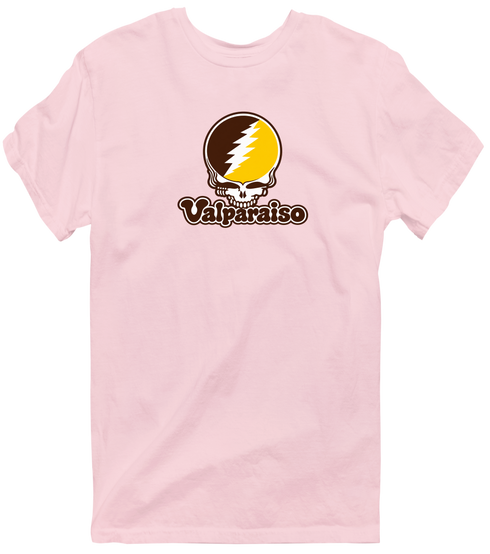 Valparaiso Stealie Premium Unisex T-Shirt — Design: Valparaiso University — Light Pink