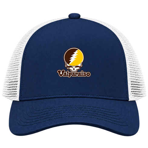 Valparaiso Stealie Premium Unisex Trucker Cap — Design: Valparaiso University — Navy/White