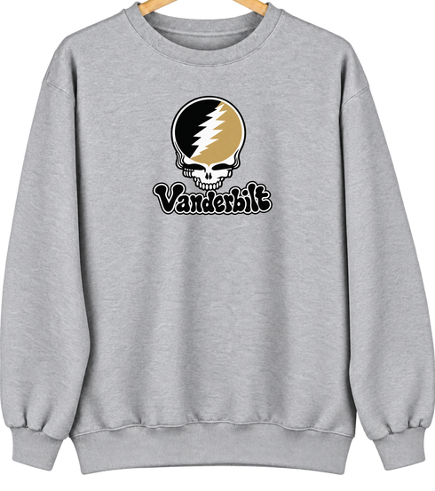 Vanderbilt Stealie Premium Unisex Crewneck — Design: Vanderbilt University — Sport Grey