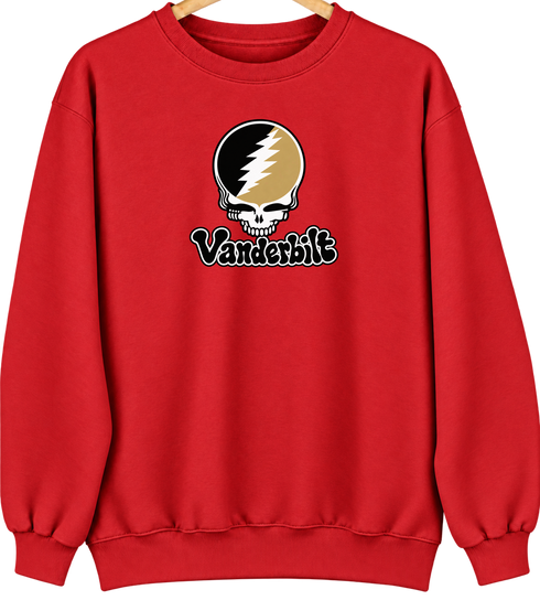 Vanderbilt Stealie Premium Unisex Crewneck — Design: Vanderbilt University — Red
