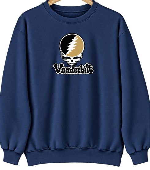 Vanderbilt Stealie Premium Unisex Crewneck — Design: Vanderbilt University — Navy