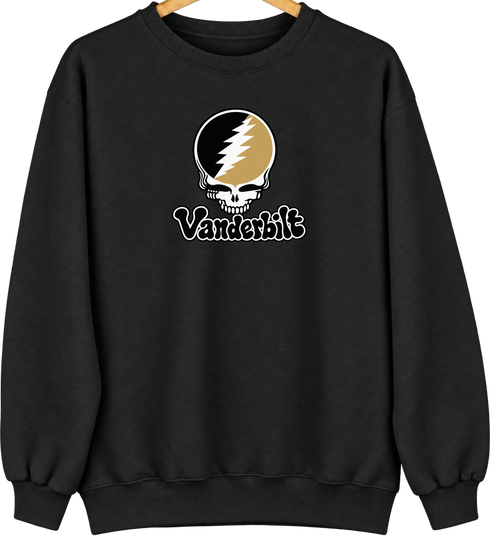 Vanderbilt Stealie Premium Unisex Crewneck — Design: Vanderbilt University — Black