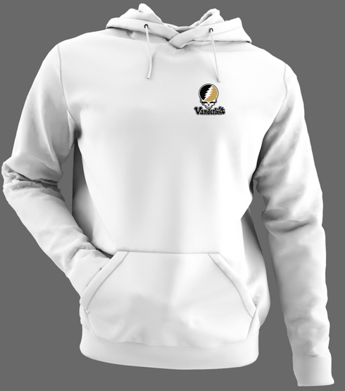 Vanderbilt Stealie Premium Unisex Hoodie — Design: Vanderbilt University — White/Grey