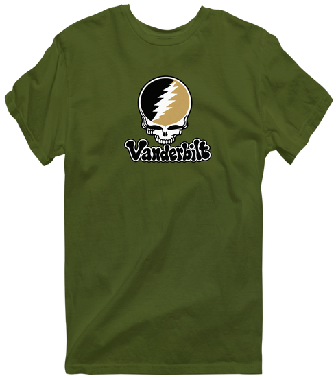 Vanderbilt Stealie Premium Unisex T-Shirt — Design: Vanderbilt University — Military Green
