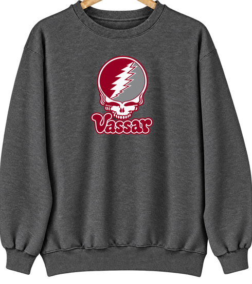 Vassar Stealie Premium Unisex Crewneck — Design: Vassar College — Dark Heather