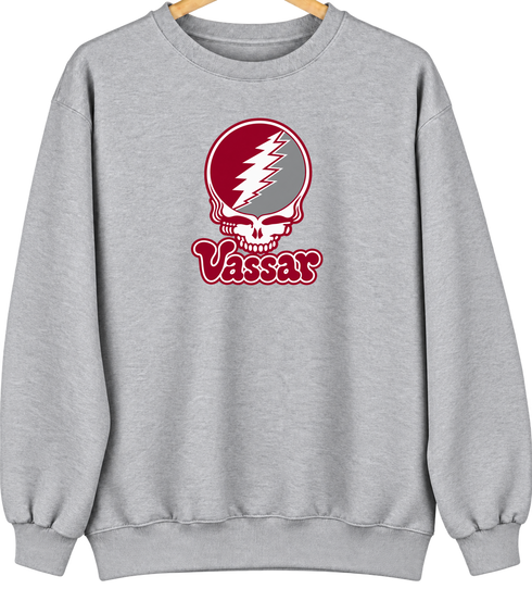 Vassar Stealie Premium Unisex Crewneck — Design: Vassar College — Sport Grey