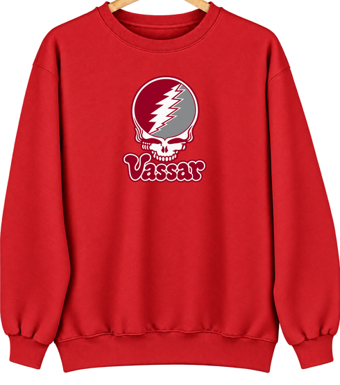 Vassar Stealie Premium Unisex Crewneck — Design: Vassar College — Red