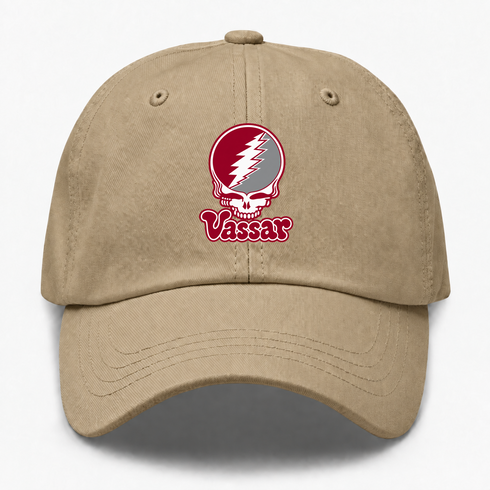 Vassar Stealie Premium Unisex Dad Hat — Design: Vassar College — Khaki