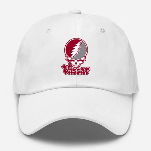 Vassar Stealie Premium Unisex Dad Hat — Design: Vassar College — White