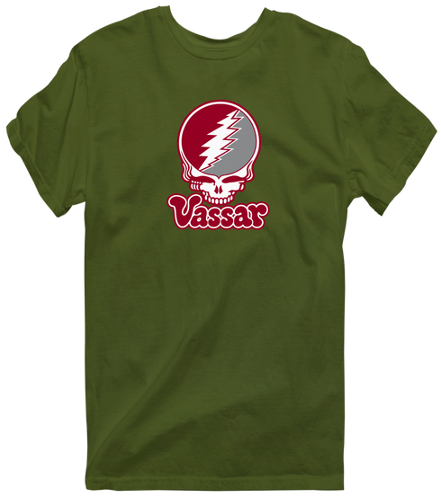 Vassar Stealie Premium Unisex T-Shirt — Design: Vassar College — Military Green