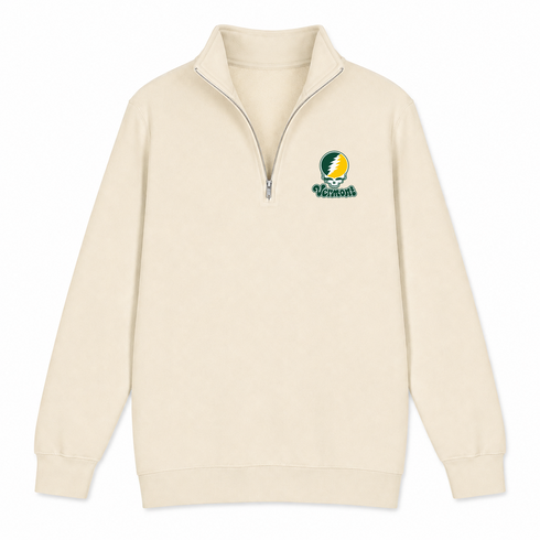 Vermont Stealie Premium Unisex Quarter-Zip — Design: Vermont University of — Sand