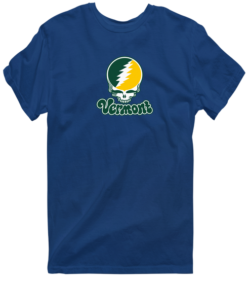 Vermont Stealie Premium Unisex T-Shirt — Design: Vermont University of — Navy