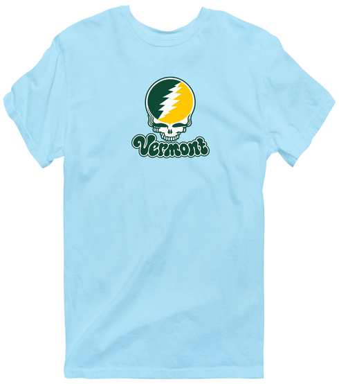 Vermont Stealie Premium Unisex T-Shirt — Design: Vermont University of — Light Blue