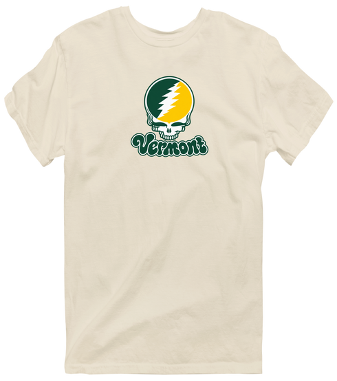 Vermont Stealie Premium Unisex T-Shirt — Design: Vermont University of — Sand