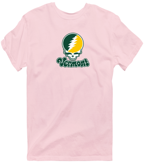 Vermont Stealie Premium Unisex T-Shirt — Design: Vermont University of — Light Pink