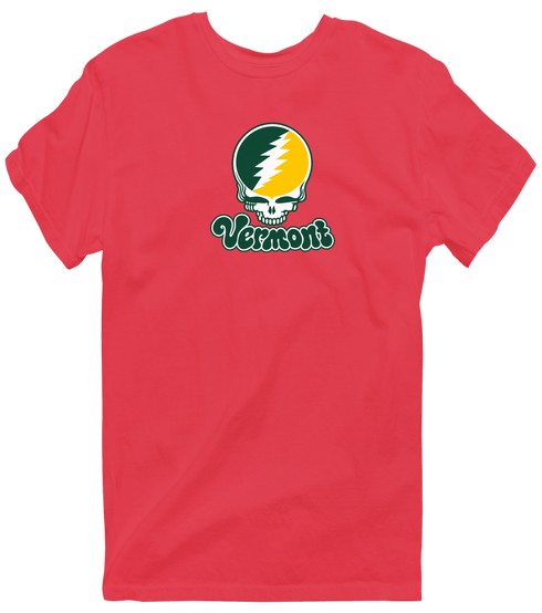 Vermont Stealie Premium Unisex T-Shirt — Design: Vermont University of — Heather Red